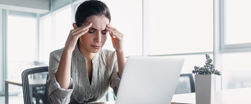 Girl Looking at a Computer Screen Confused